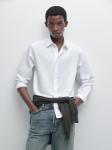 Текстурированная рубашка классического кроя Massimo Dutti, белый - фото 2
