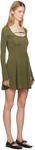 Расклешенное мини-платье цвета хаки Versace Jeans Couture - фото 2