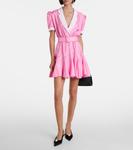 Мини-платье из шелкового твила в горошек Rodarte, розовый - фото 2