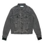 Куртка denim distressed jacket 'black' Off-White, серый - фото