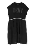 Сетчатое платье с логотипом Dkny Kids, черный - фото