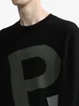 Джемпер из шерсти мериноса с логотипом A.P.C., черный - фото 5