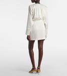 Сатиновое платье-обертка Rotate, Egret - фото 3