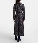 Шелковое платье-рубашка galway с поясом Gabriela Hearst, Dark Navy Multi - фото 3