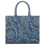 VERSACE Тканевая сумка шопер женская синяя - фото 4