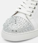 Кроссовки Vieira Spikes Krystal Christian Louboutin, Silver/ White - фото 5