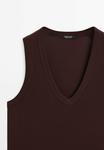 Топ SLEEVELESS Massimo Dutti, бургундия - фото 8