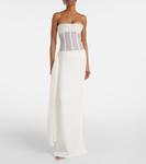 Платье-корсет с вуалью Christopher Esber, белый - фото 2