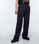 Шерстяные брюки в тонкую полоску Prada, синий - фото 3