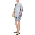 Рубашка с анаграммным принтом LOEWE, синий - фото 4