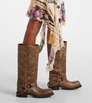 Кожаные байкерские ботинки Acne Studios, цвет greige - фото 4