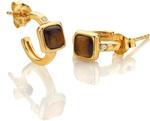 Квадратные серьги Huggie Hot Diamonds HDXGEM - Серьги Tigers Eye DE769 - фото 2