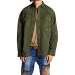 Рубашка с вышитым логотипом и фигурным подолом DSQUARED 2, зеленый - фото 5