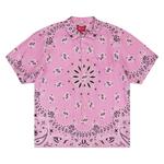 Рубашка Supreme Bandana Silk Short-Sleeve Shirt, Pink - фото