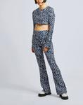 Кроп-топ Printed Long Sleeve Crop Top 8 By Yoox, черный - фото 2