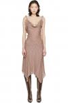 Knwls Бежевое платье-миди из ткани тесс - фото