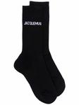 Jacquemus носки вязки интарсия, черный - фото