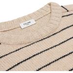 Триумф полосатый свитер с круглым вырезом из шерсти CELINE, Vanilla - фото 5