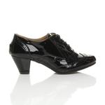 Лакированные ботильоны с эффектом броги на среднем кубинском каблуке AJVANI, черный - фото 2