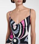 Марморо сатиновое платье-комбинация Pucci, Nero/Fuxia - фото 4