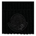 Moncler Шапка с кристальным логотипом, Black - фото 3