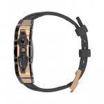 HUALIMEI Часы Protective Case Apple Silicone Case Material S9/s8/s7/s6, Silver Case+Black Button+Black Strap - фото 3