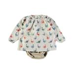 Платье для малышки с кюлоттами в бело-многоцветном Petit Indi - фото 2