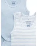 Боди для мальчиков из ребристой ткани, 2 шт Purebaby, синий - фото 2