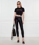 Футболка женская Versace Jeans Couture с блестящим логотипом, черный - фото 2