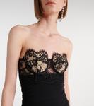 Платье-бюстье с кружевной отделкой Dolce&Gabbana, черный - фото 4