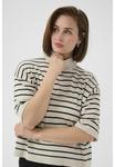 Футболка Kaffe LIZZA STRIPED TURTLENECK, Feather Gray Black Stripe/Beige - фото 4