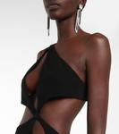 Асимметричное платье-мини из крепа с вырезом Mônot - фото 4