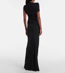 Мини-платье из драпированного джерси Rick Owens, черный - фото 3