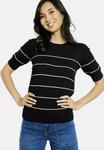 Футболка LolaLiza STRIPED SHORT-SLEEVE, Black - фото