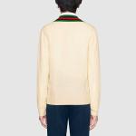 Свитер v-neck wool knit jumper 'white' Gucci, белый - фото 4