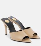 Роми 90 кожаные мюли Saint Laurent, Soft White - фото