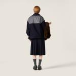 Велюровый бомбер на молнии MIU MIU, синий/серый - фото 3