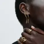 Pandora 14K Gold Plating серьги Women's Gold - фото 7