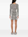 Мини-платье Coperni с люрексом и принтом змеи, серый - фото 4