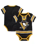 Детский боди Pittsburgh Penguins для мальчиков и девочек черный хоккейный Outerstuff - фото