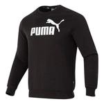 Свитер letter print fleece pullover sweatshirt 'black white' Puma, черный - фото