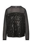 Блуза SEQUIN MIT ÄRMELN comma, черный - фото 4