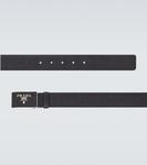 Ремень с логотипом из кожи Saffiano Prada, черный - фото 4