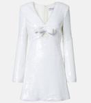 Мини-платье с пайетками Self-Portrait, белый - фото