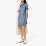 Monogram jacquard Polo Dress LACOSTE, синий - фото 3