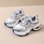 Дышащие утолщенные кроссовки на платформе для увеличения роста Low Top Komanic, серебро - фото 8