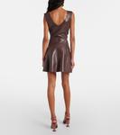 Мини-платье из искусственной кожи Norma Kamali, Choco - фото 3