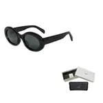 CELINE Овальные солнцезащитные очки в рамке, Black - фото