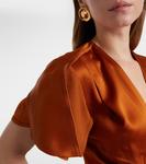 Собранное платье миди Victoria Beckham, Bronze - фото 5