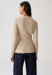 Топ OPUS SLIM FIT RIB FUNNEL NECK, Macadamia/Beige - фото 3